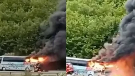Ngjarje e rëndë në vend/ Autobusi plot me pasagjer shpërthen në flakë gjatë lëvizjes (Video)