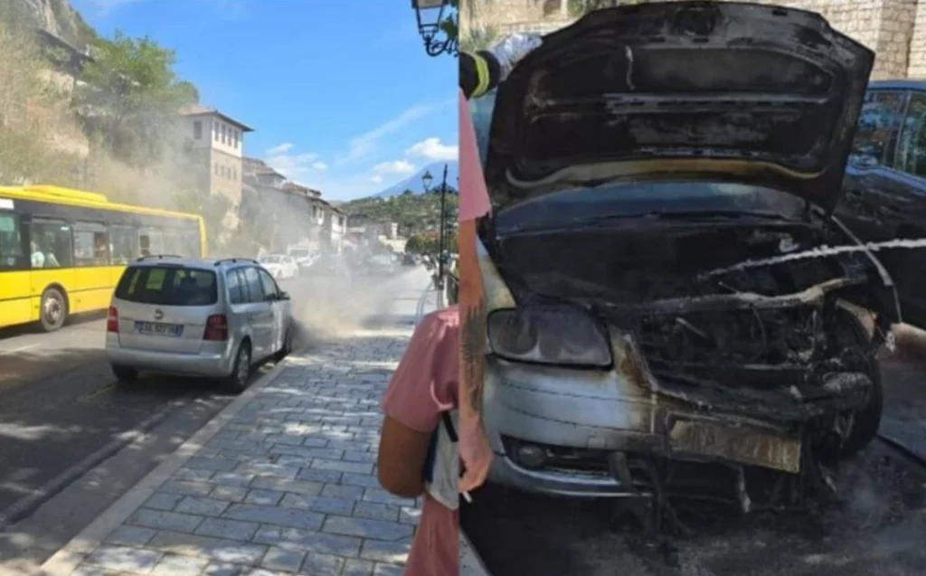 E rëndë! Makina bëhet shkrumb e hi në qytetin e Beratit, shoferi…